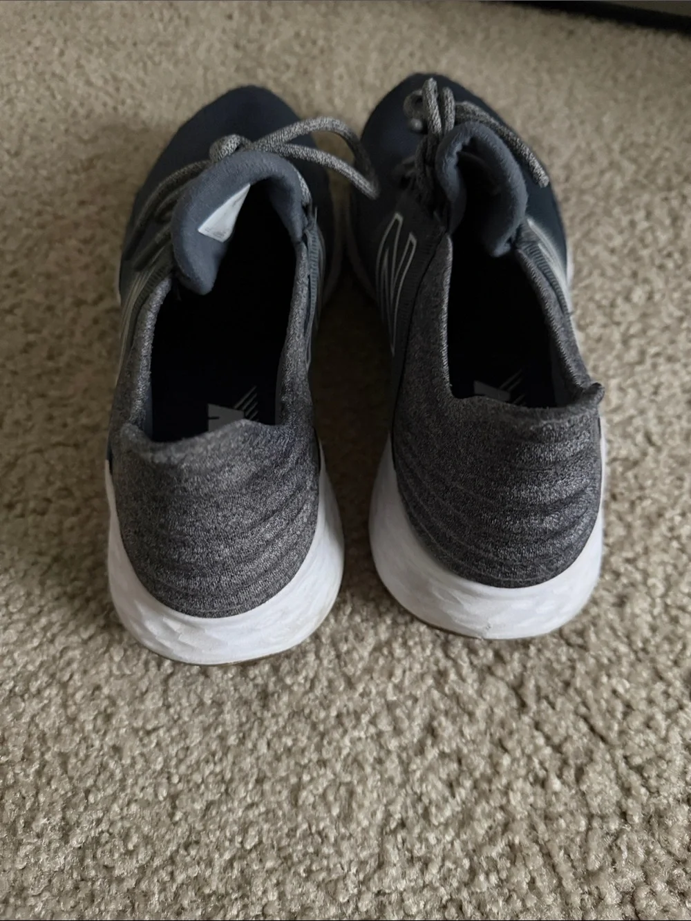 New Balance Men's Dark Gray Athletic Running Shoes with White Outsole